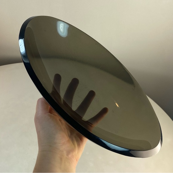 Vintage Thick Smoke Grey Gray Lucite Acrylic Plexiglass Bowl Dish Polished Edge - Picture 8 of 13